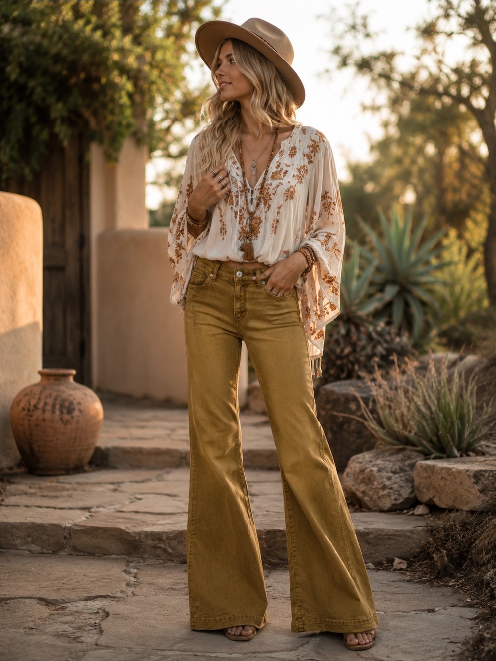 Paige Jem Super Flare High Rise Wide hem Mustard Yellow Jeans Sz 27 Long * HP *